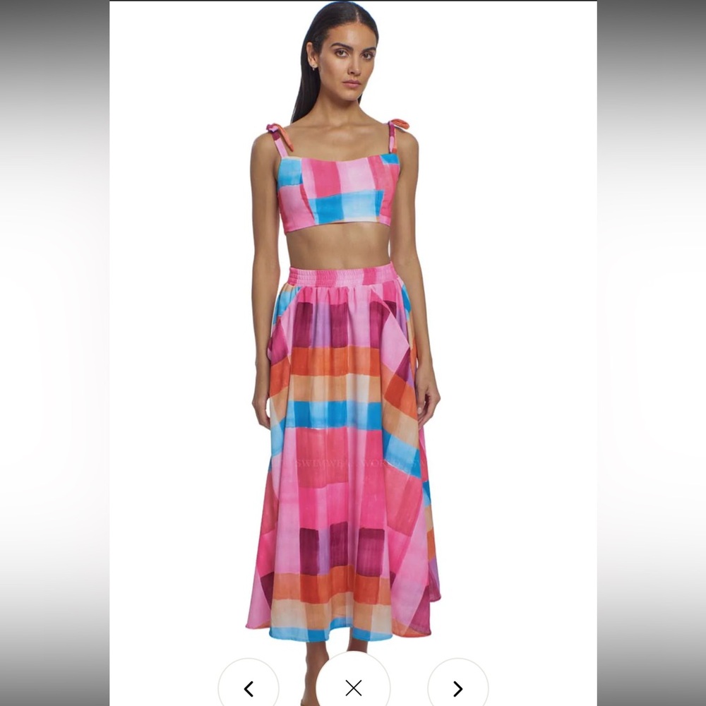 Peixoto Esti Crop Paula Skirt Set Summer Sailing Size XS